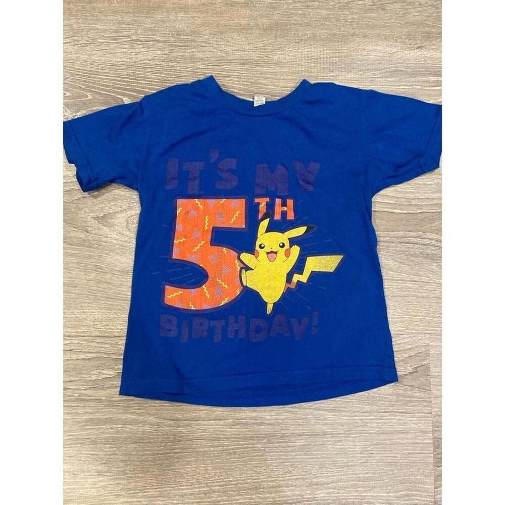 Youth Small Pikachu Pokemon Shirt It's My 5th Birthday